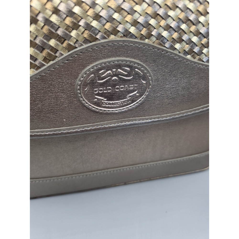 Vintage Gold Coast Collection Metallic Woven Crossbody Shoulder Bag Bronze - Picture 2 of 13